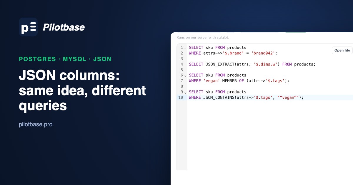 MySQL JSON queries in sqlTranslate, ready to translate to PostgreSQL